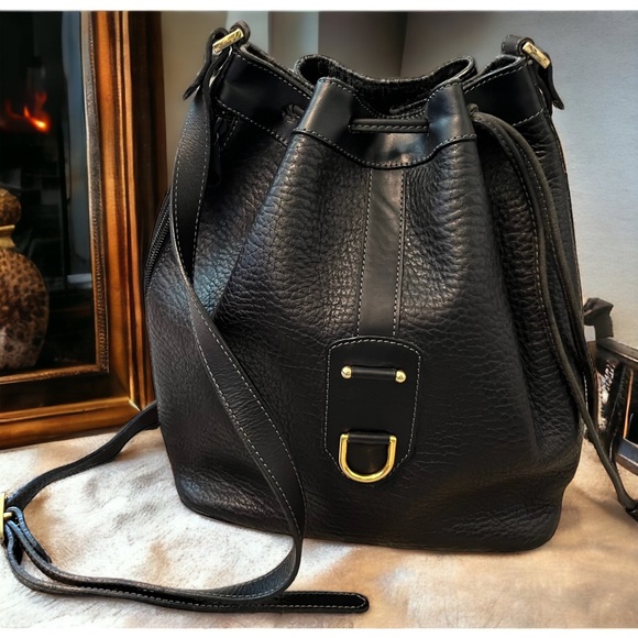 Courreges Handbags - Vintage Courreges Drawstring Bucket with Side Zip, Crossbody, Contrast Stitching